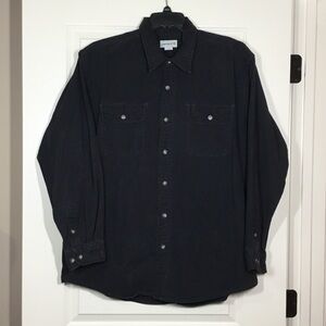 Carhartt S215 Long Sleeve Heavyweight Solid Flannel Shirt, Black, 2XL